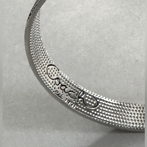 COACH || Chrome & Black Monogram Bangle Bracelet - Picture 8 of 11